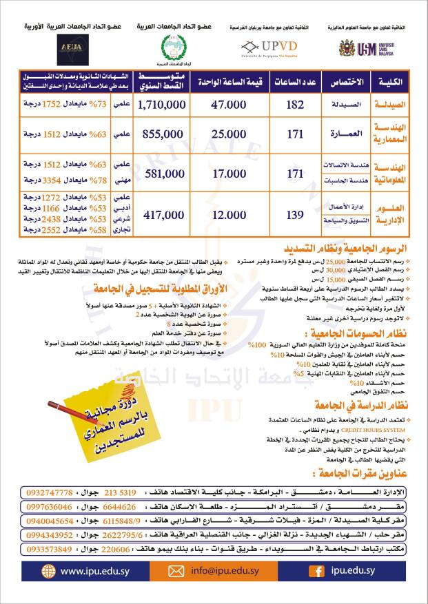 الأقساط والرسوم الدراسية للعام الدراسي الجديد 2018 - 2019